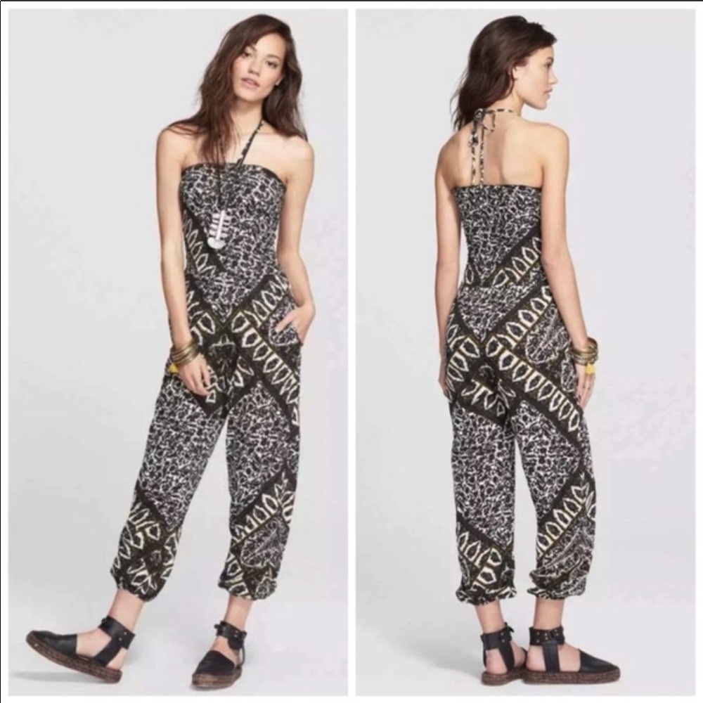 Free People Printed Balloon Jumpsuit Sz S